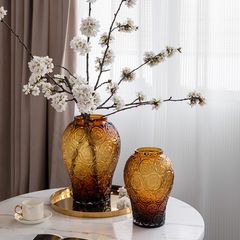 BÌNH HOA THỦY TINH TRANG TRÍ MÀU NÂU CỠ NHỎ