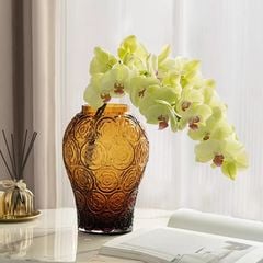 BÌNH HOA THỦY TINH TRANG TRÍ MÀU NÂU CỠ NHỎ