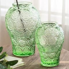 BÌNH HOA THỦY TINH TRANG TRÍ MÀU XANH LÁ