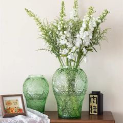BÌNH HOA THỦY TINH TRANG TRÍ MÀU XANH LÁ