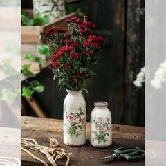 BÌNH HOA TRANG TRÍ GỐM RẠN VINTAGE CỠ NHỎ