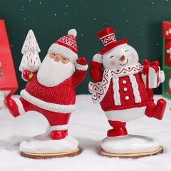 BỘ 2 TƯỢNG 2 TƯỢNG SANTA CLAUS VÀ SNOWMAN