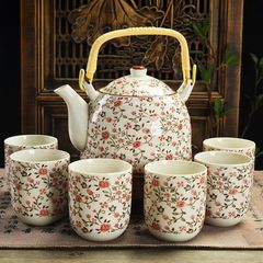 BỘ ẤM CHÉN HOA ĐỎ