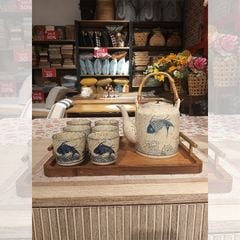 BỘ ẤM CHÉN HOẠ TIẾT CÁ