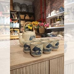 BỘ ẤM CHÉN HOẠ TIẾT CÁ