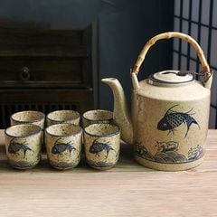 BỘ ẤM CHÉN HOẠ TIẾT CÁ