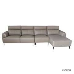 GHẾ SOFA GÓC DA BÒ CAMEL GREY 8028