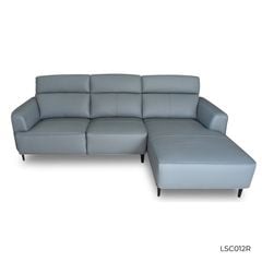 GHẾ SOFA GÓC DA BÒ LIGHT BLUE 8019