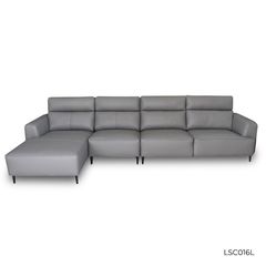 GHẾ SOFA GÓC DA BÒ DARK GREY 8029