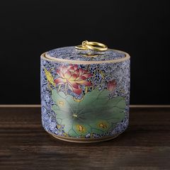 HŨ ĐỰNG ĐỒ KHÔ HOẠ TIẾT HOA SEN