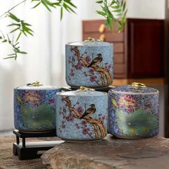 HŨ ĐỰNG ĐỒ KHÔ HOẠ TIẾT HOA SEN