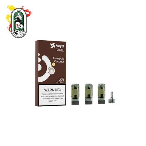  Pack 3 Đầu Pod VapX Violet YK6 kèm 1 Coil Pineapple Coconut Chính Hãng 