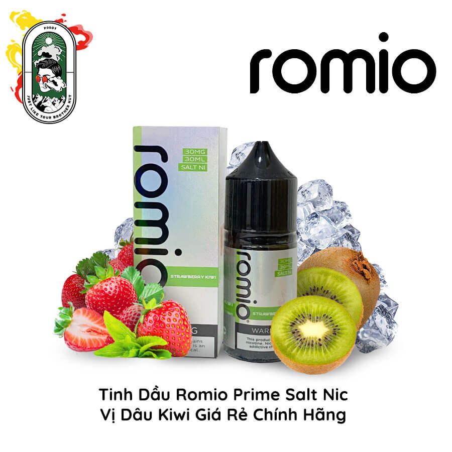  Tinh Dầu Vape Romio Prime Salt Nic Dâu Tây Kiwi 30ml Chính Hãng 