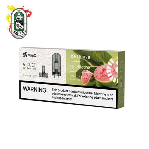  Pack 3 Đầu Pod VapX Violet YK1 kèm 1 Coil Ice Guava Chính Hãng 