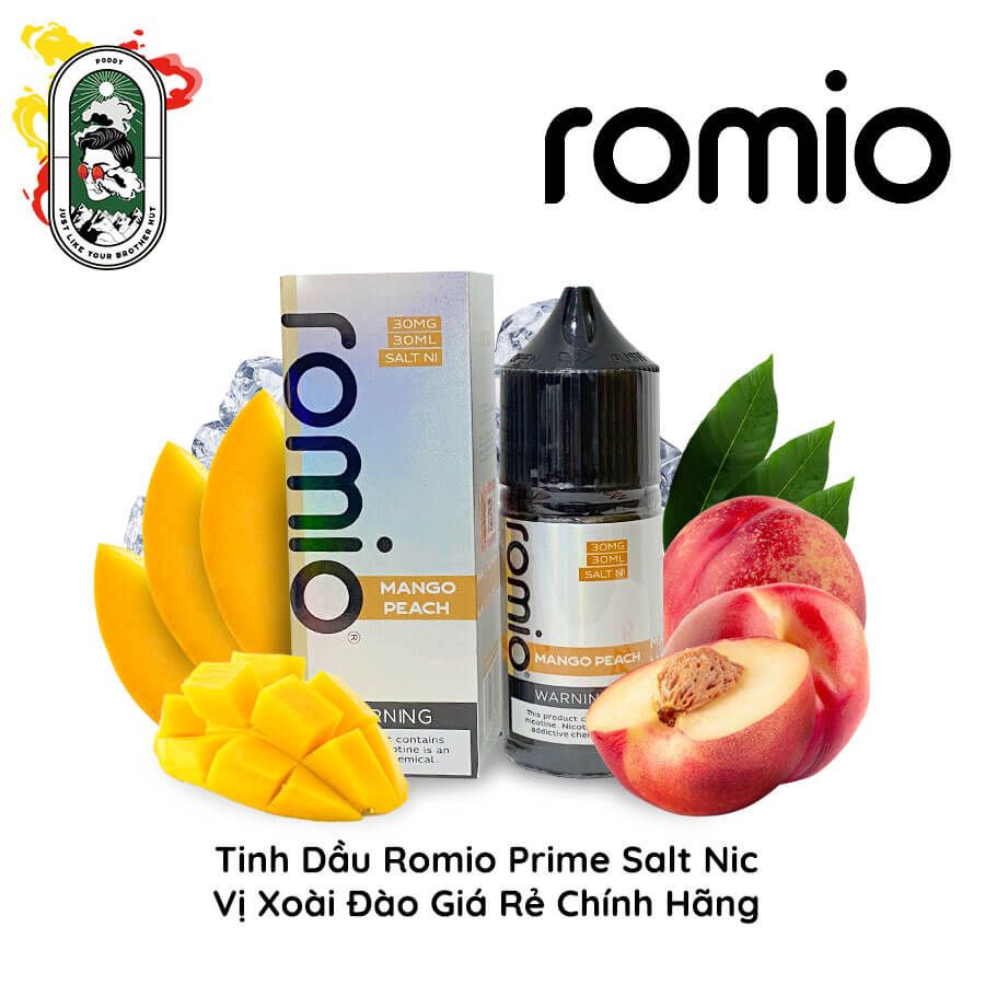  Tinh Dầu Vape Romio Prime Salt Nic Đào Xoài 30ml Chính Hãng 