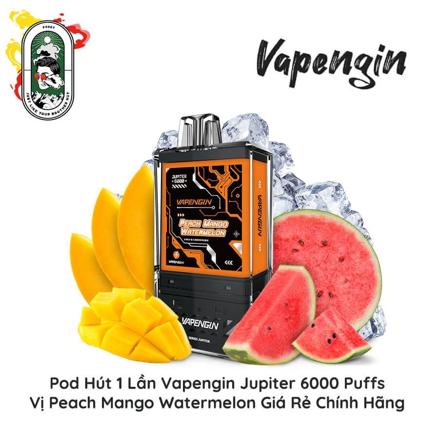  Pod Dùng 1 Lần 6000 Hơi Vapengin Jupiter Đào Xoài Dưa Hấu 50MG Chính Hãng 