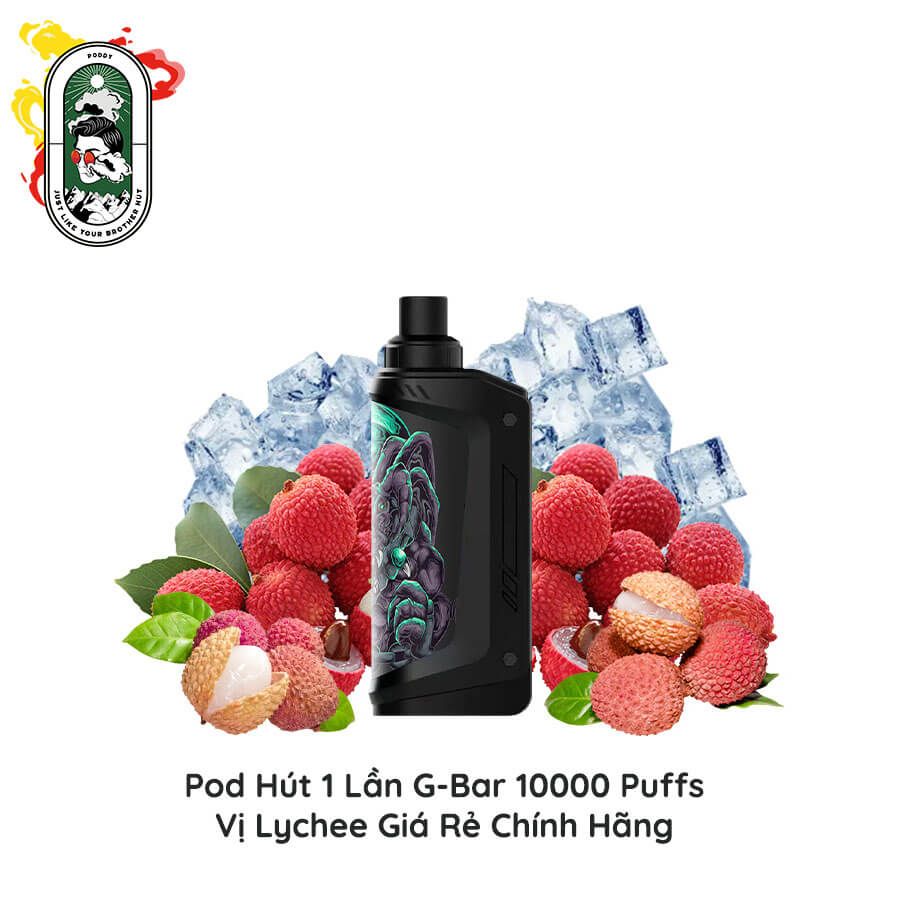  Pod Dùng 1 Lần G Bar 10000 Hơi Vị Vải Chính Hãng 