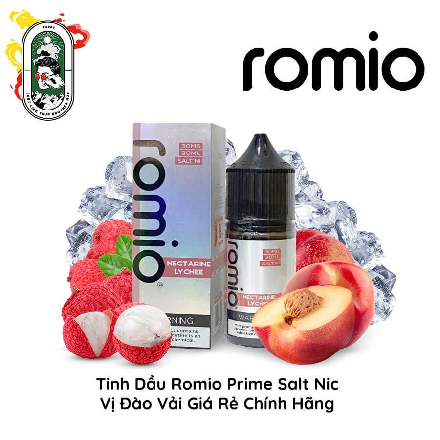  Tinh Dầu Vape Romio Prime Salt Nic Đào Vải 30ml Chính Hãng 