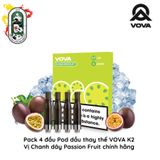  Pack 4 Đầu Pod Dầu Thay Thế VOVA K2 Passion Fruit Chanh Dây Chính Hãng 