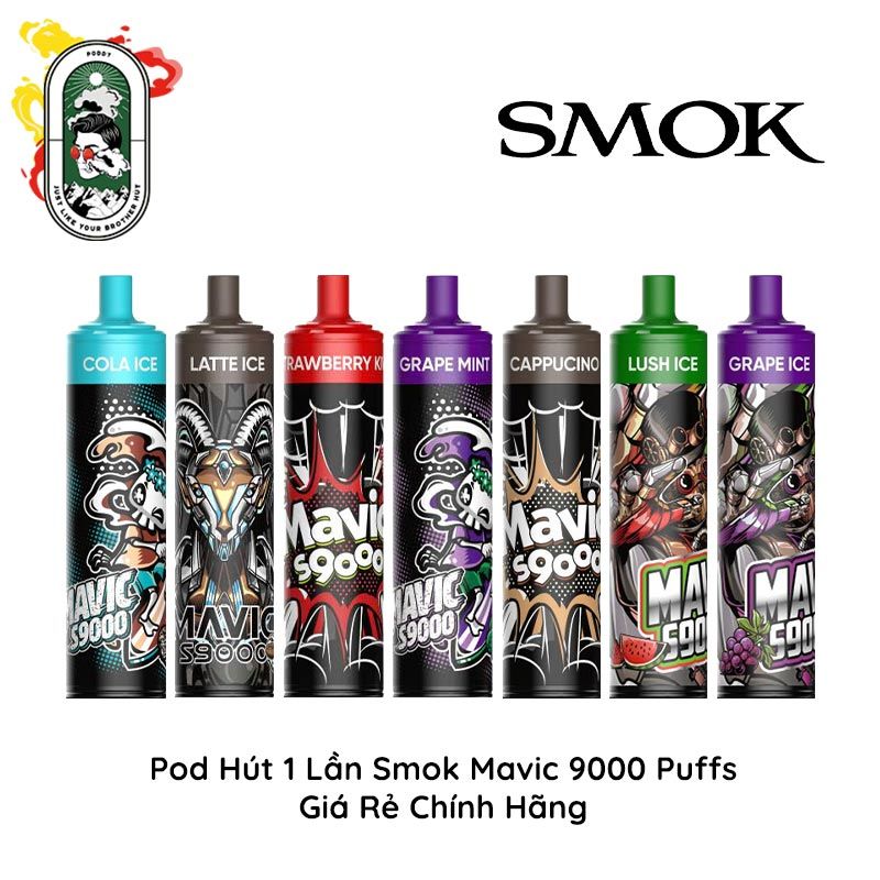  Pod 1 Lần Smok Mavic S9000 9000 Hơi Nho Bạc Hà Sạc Lại Giá Rẻ Chính Hãng 