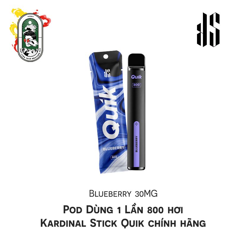  Pod Hút 1 Lần 800 hơi Kardinal Stick Quik Blueberry 30MG Chính Hãng 