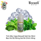  Tinh Dầu Vape Mỹ Brewell Salt Nic Bạc Hà 30ml Chính Hãng 