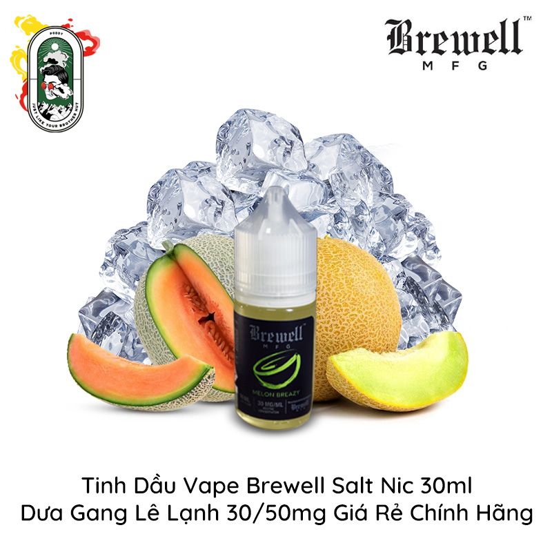  Tinh Dầu Vape Mỹ Brewell Salt Nic Dưa Gang Lê Lạnh 30ml Chính Hãng 