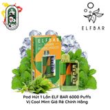  Pod dùng 1 lần Elf Bar Te 6000 hơi vị Bạc Hà chính hãng 