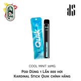  Pod Dùng 1 Lần 800 hơi Kardinal Stick Quik Cool Mint 30MG Chính Hãng 