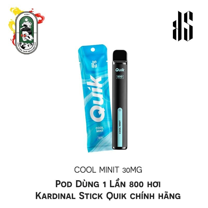  Pod Dùng 1 Lần 800 hơi Kardinal Stick Quik Cool Mint 30MG Chính Hãng 