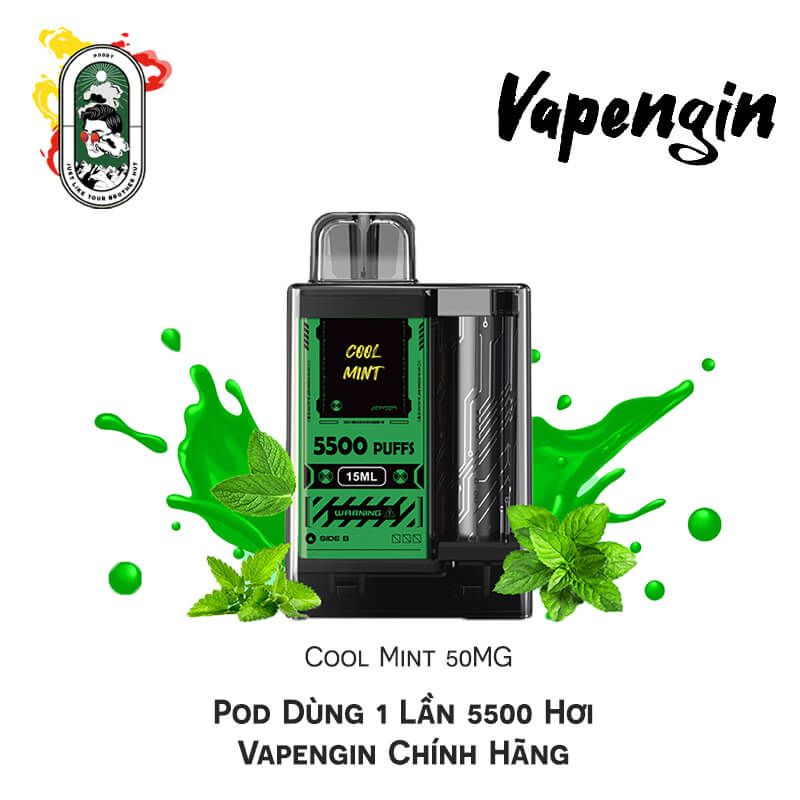  Pod Dùng 1 Lần 5500 Hơi Vapengin Cool Mint 50MG Chính Hãng 