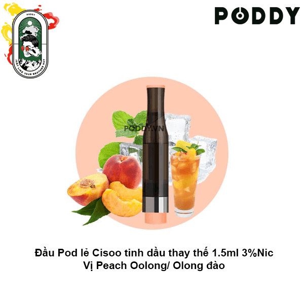  Đầu Pod VOVA Cisoo K1 Peach Olong Trà Đào 30MG Chính Hãng 