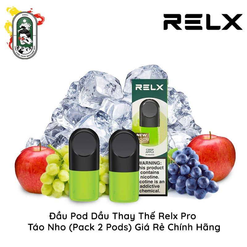  Đầu Pod Dầu Thay Thế Relx Pro Táo Nho 1.9ml Pack 2 Pod Chính Hãng 