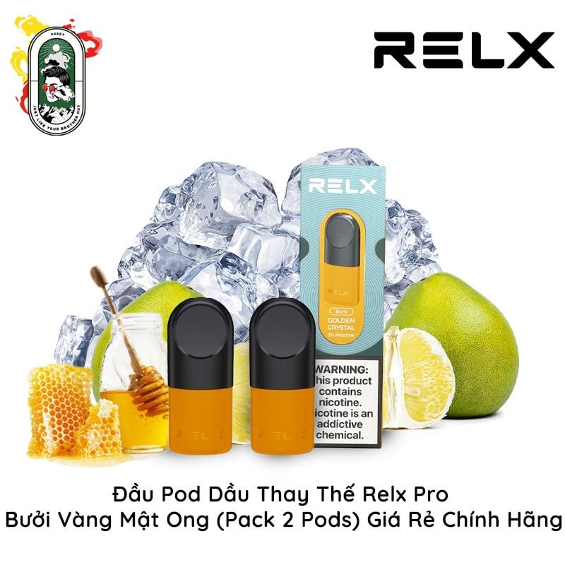  Đầu Pod Dầu Thay Thế Relx Pro Bưởi Vàng 1.9ml Pack 2 Pod Chính Hãng 