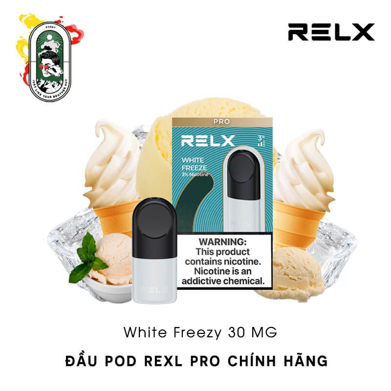  Đầu Pod RELX Pro White Freezy Kem Tuyết 30MG Chính Hãng 