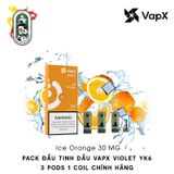 Pack 3 Đầu Pod VapX Violet YK6 kèm 1 Coil Ice Orange Chính Hãng 
