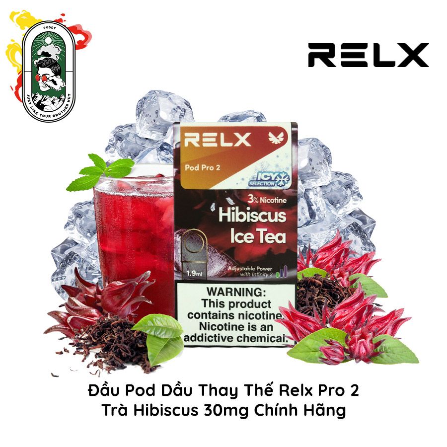  Đầu Pod Dầu Thay Thế Relx Pro 2 Trà Hibiscus 30mg Chính Hãng 