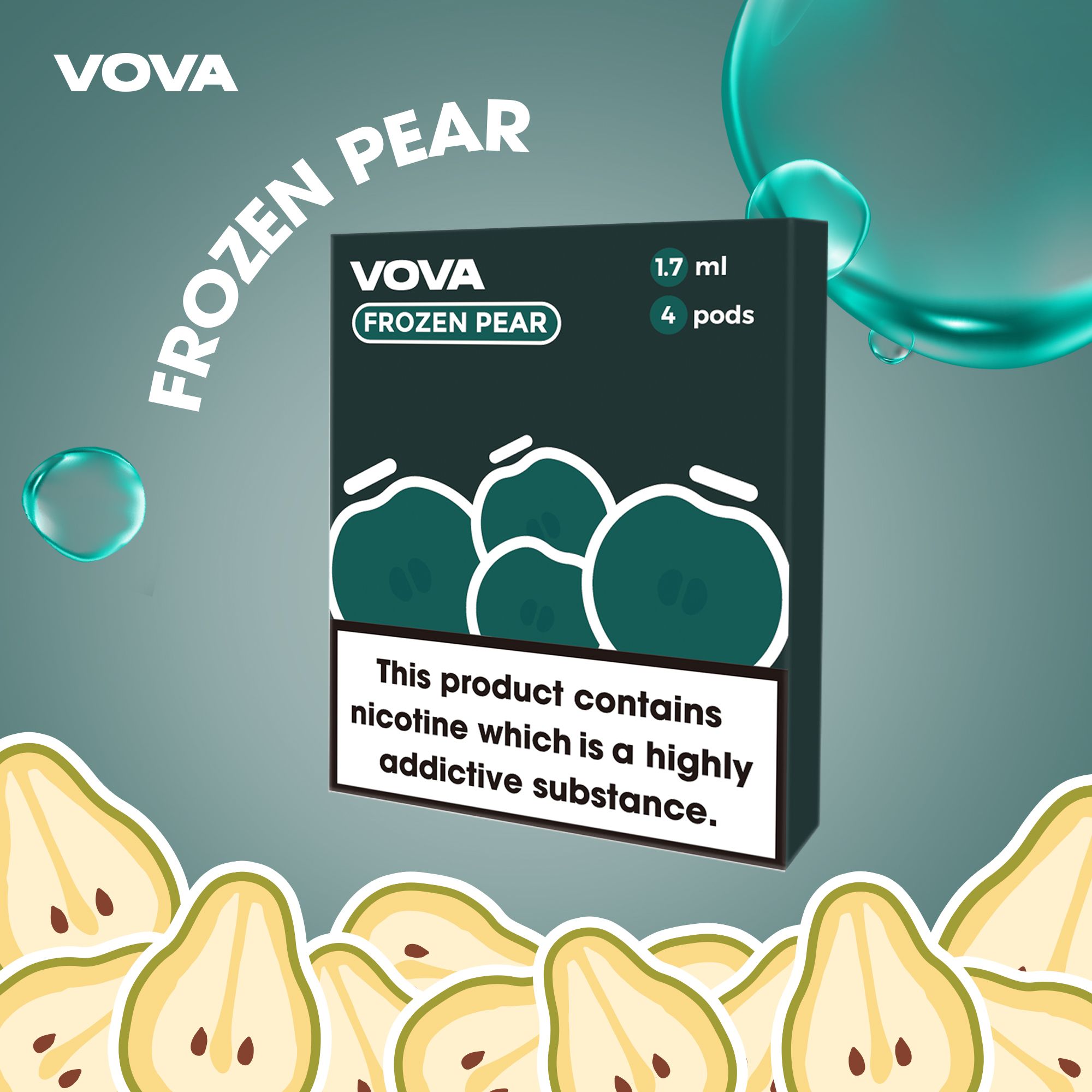  Pack 4 Đầu Pod VOVA K2 Frozen Pear vị Lê Lạnh Chính Hãng 