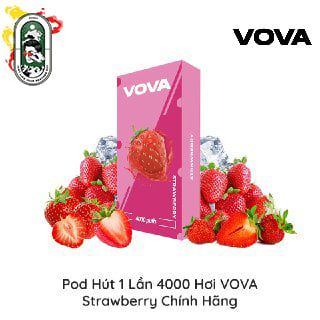  Pod Dùng 1 Lần Có Sạc VOVA 4000 Hơi Strawberry 30MG Chính Hãng 