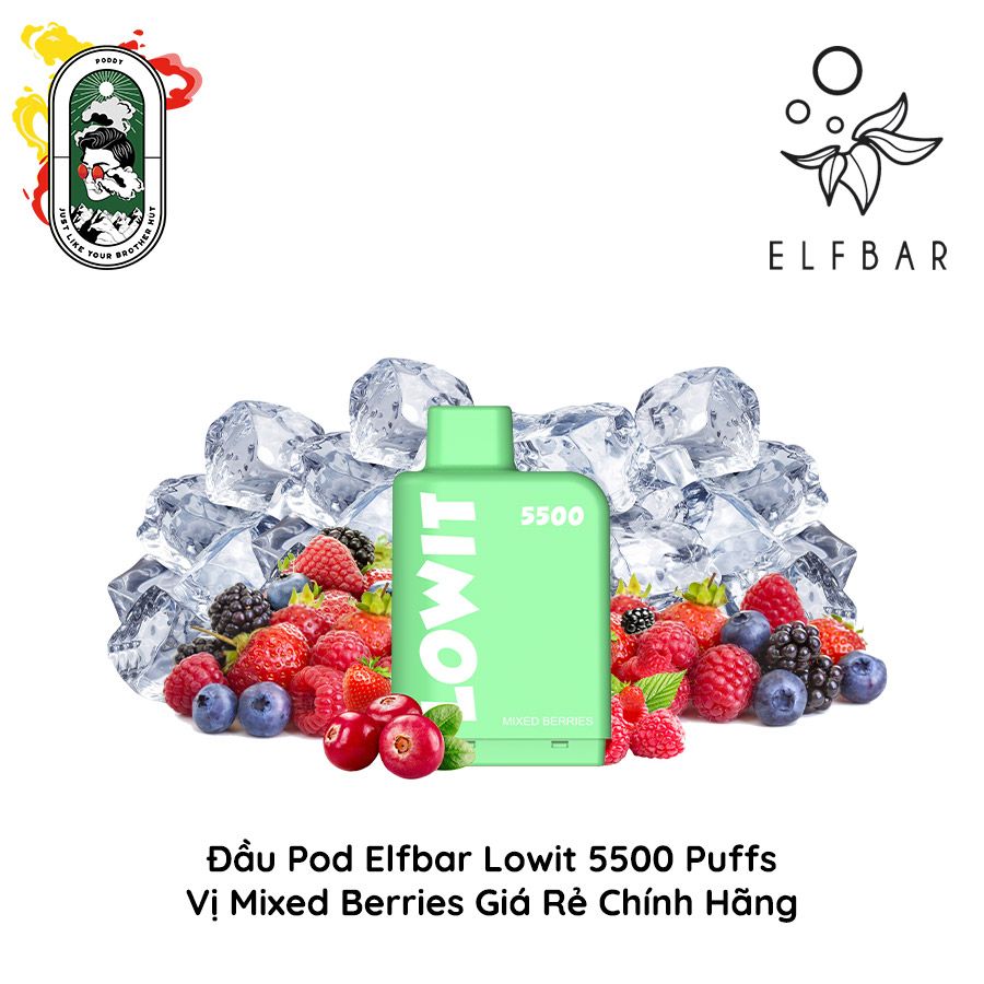  Đầu Pod Dầu Thay Thế Elfbar Lowit 5500 Hơi Mixed Berries Chính Hãng 