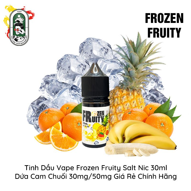  Tinh Dầu Vape Mỹ Frozen Fruity Salt Nic Dứa Cam Chuối 30ml Chính Hãng 