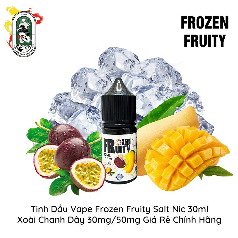  Tinh Dầu Vape Mỹ Frozen Fruity Salt Nic Xoài Chanh Dây 30ml Chính Hãng 