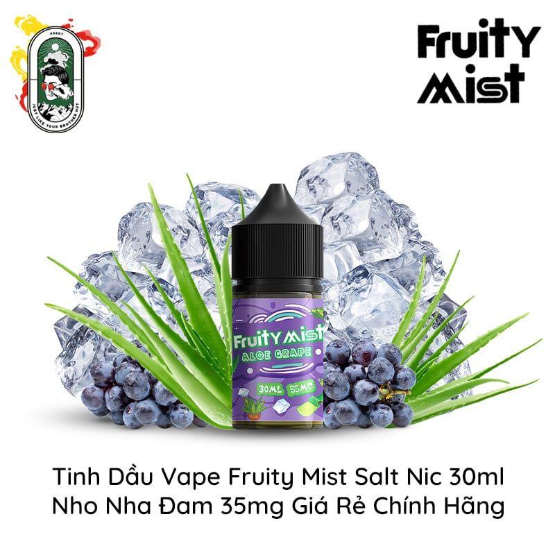  Tinh Dầu Vape Fruity Mist Salt Nic Nho Nha Đam 30ml Chính Hãng 