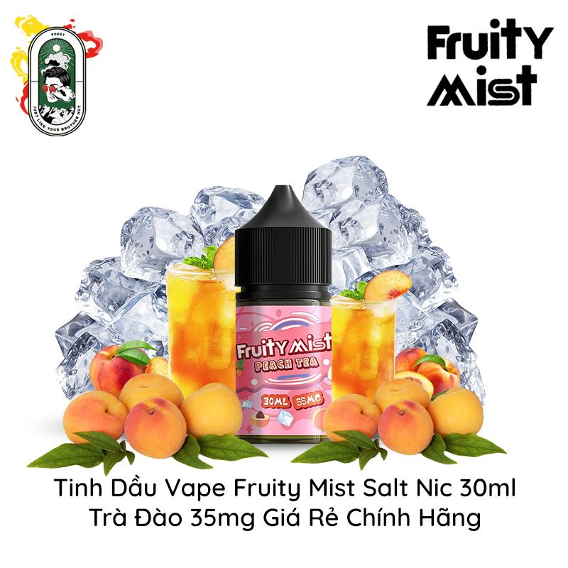  Tinh Dầu Vape Fruity Mist Salt Nic Trà Đào 30ml Chính Hãng 