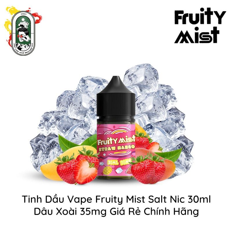  Tinh Dầu Vape Fruity Mist Salt Nic Dâu Xoài 30ml Chính Hãng 