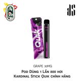  Pod Dùng 1 Lần 800 hơi Kardinal Stick Quik Grape 30MG Chính Hãng 