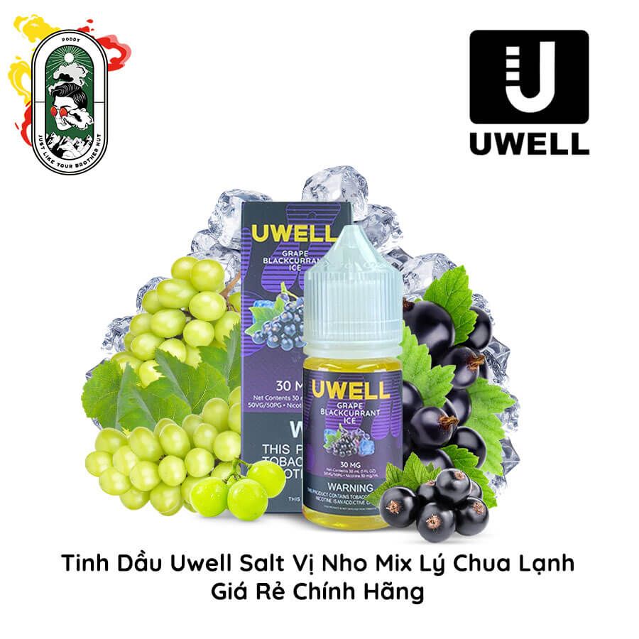  Tinh dầu Vape Uwell Salt Nic Nho mix Lý Chua Đen Lạnh 30ml Chính Hãng 