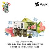  Pack 3 Đầu Pod VapX Violet YK1 kèm 1 Coil Ice Guava Chính Hãng 