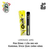  Pod Hút1 Lần 800 hơi Kardinal Stick Quik Lemonade 30MG Chính Hãng 