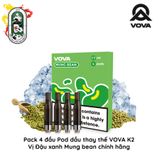  Pack 4 Đầu Pod Dầu Thay Thế VOVA K2 Mung Bean Đậu Xanh Chính Hãng 